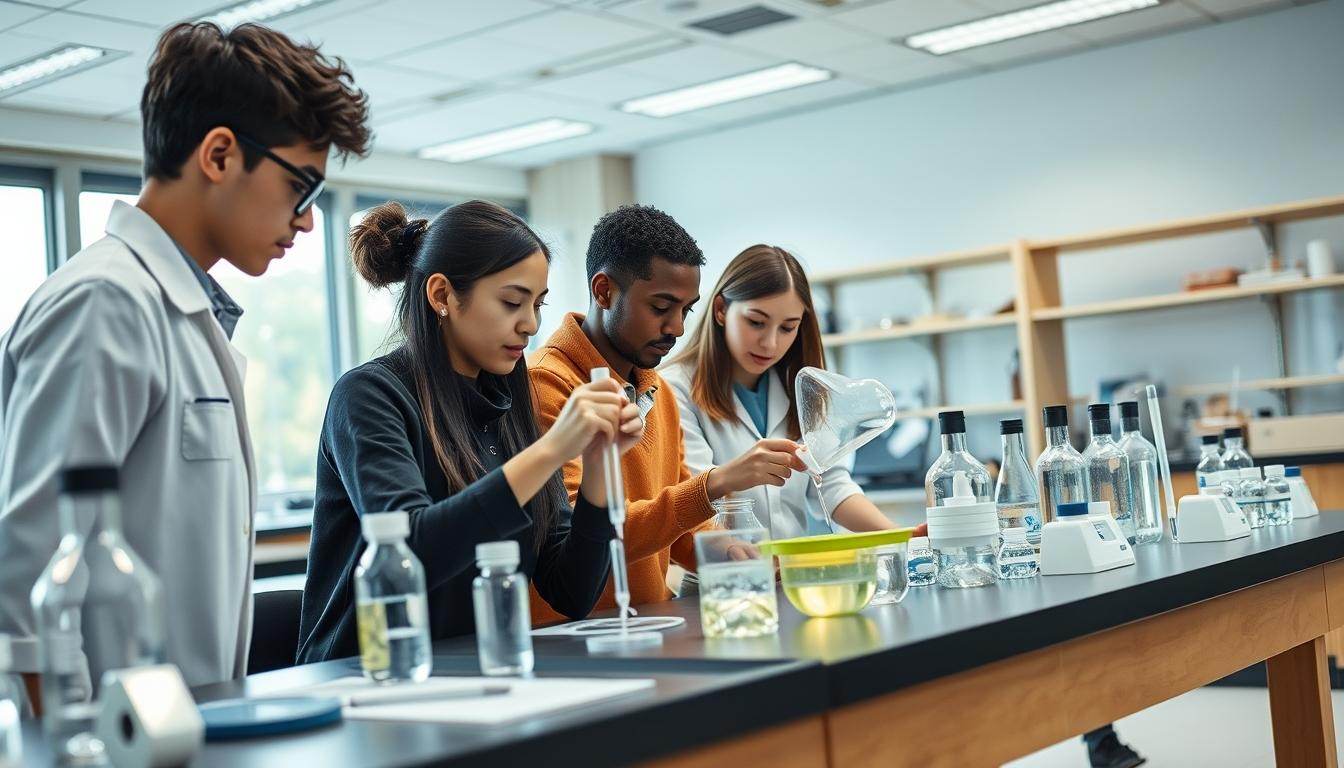 Student using a study guide to organize academic notes